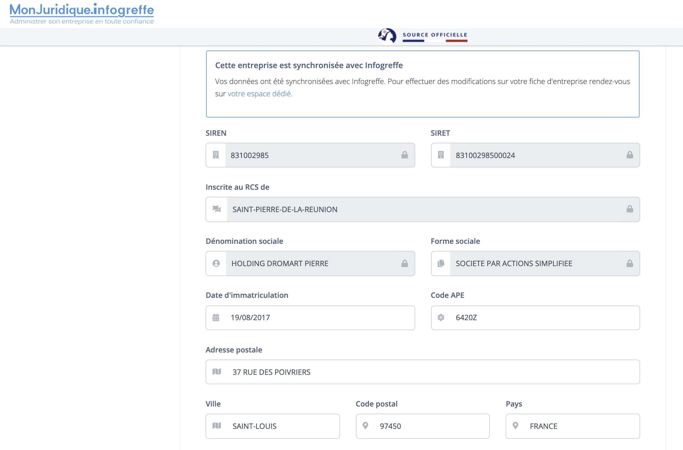 Illustration guide d’utilisation solution MonJuridique.infogreffe