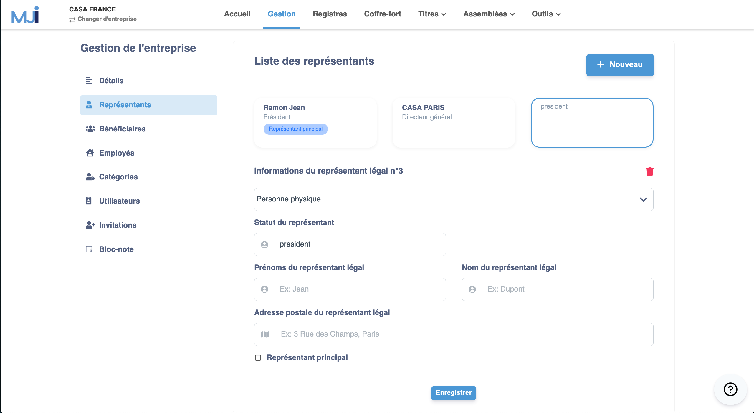 Illustration guide d’utilisation solution MonJuridique.infogreffe