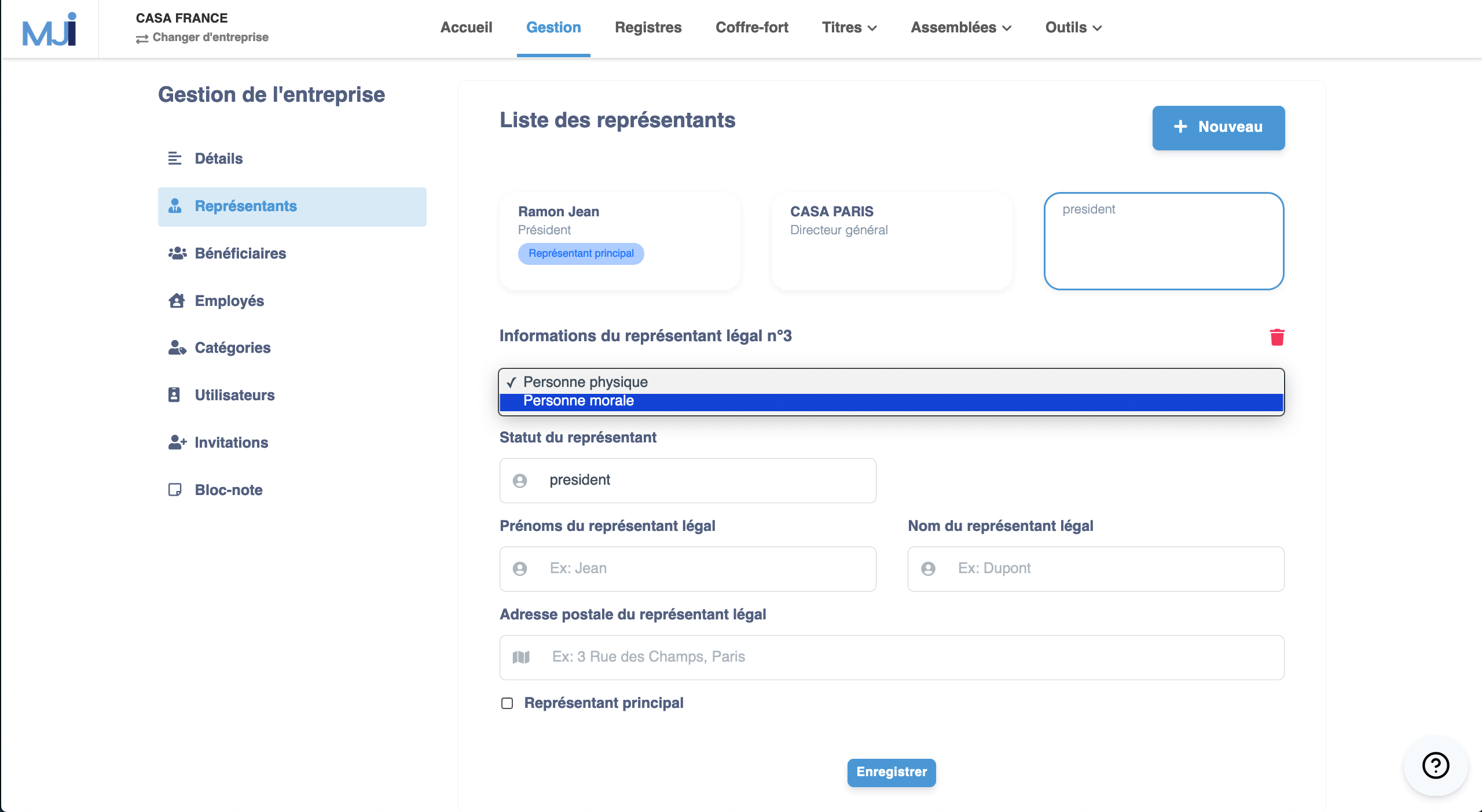 Illustration guide d’utilisation solution MonJuridique.infogreffe