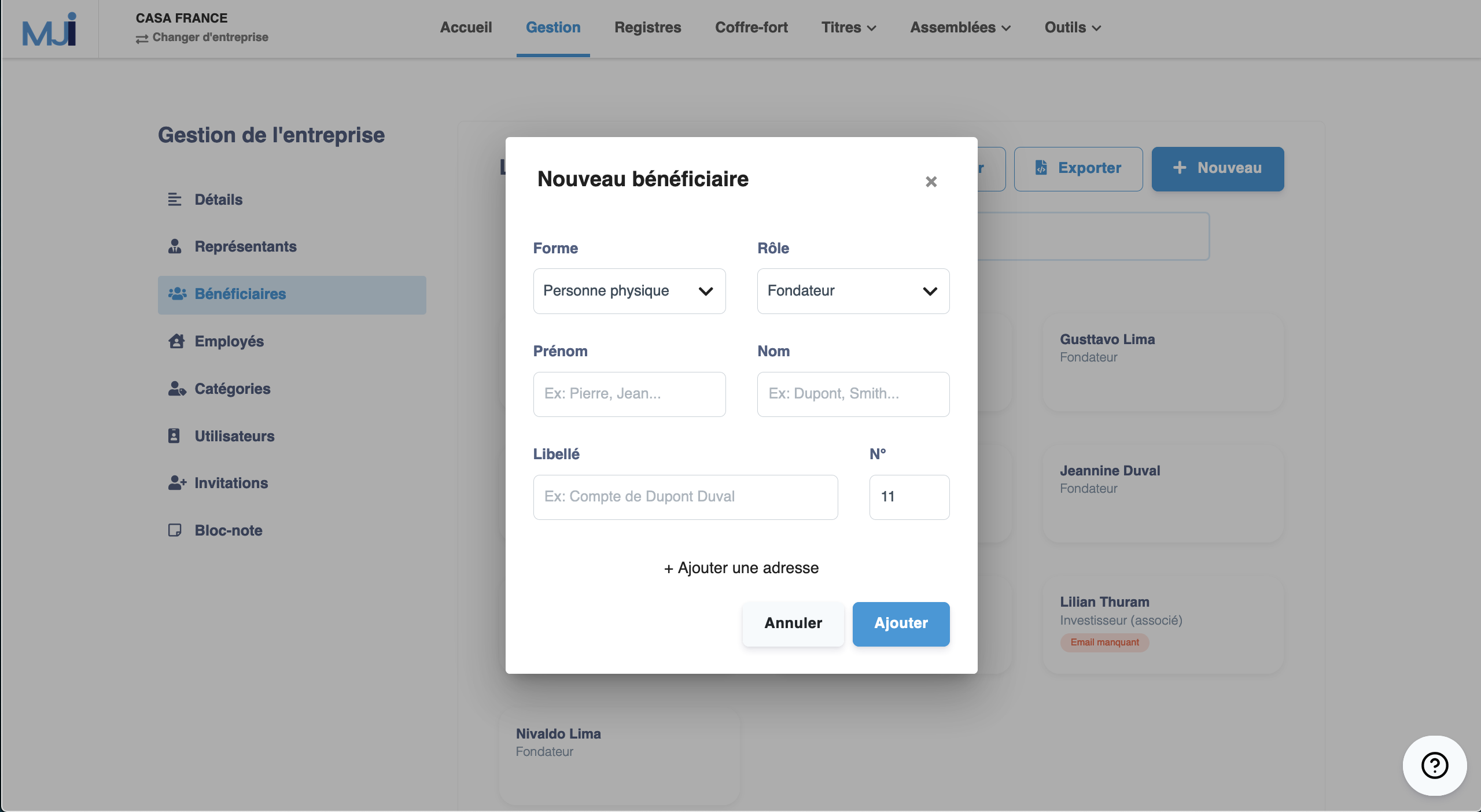 Illustration guide d’utilisation solution MonJuridique.infogreffe
