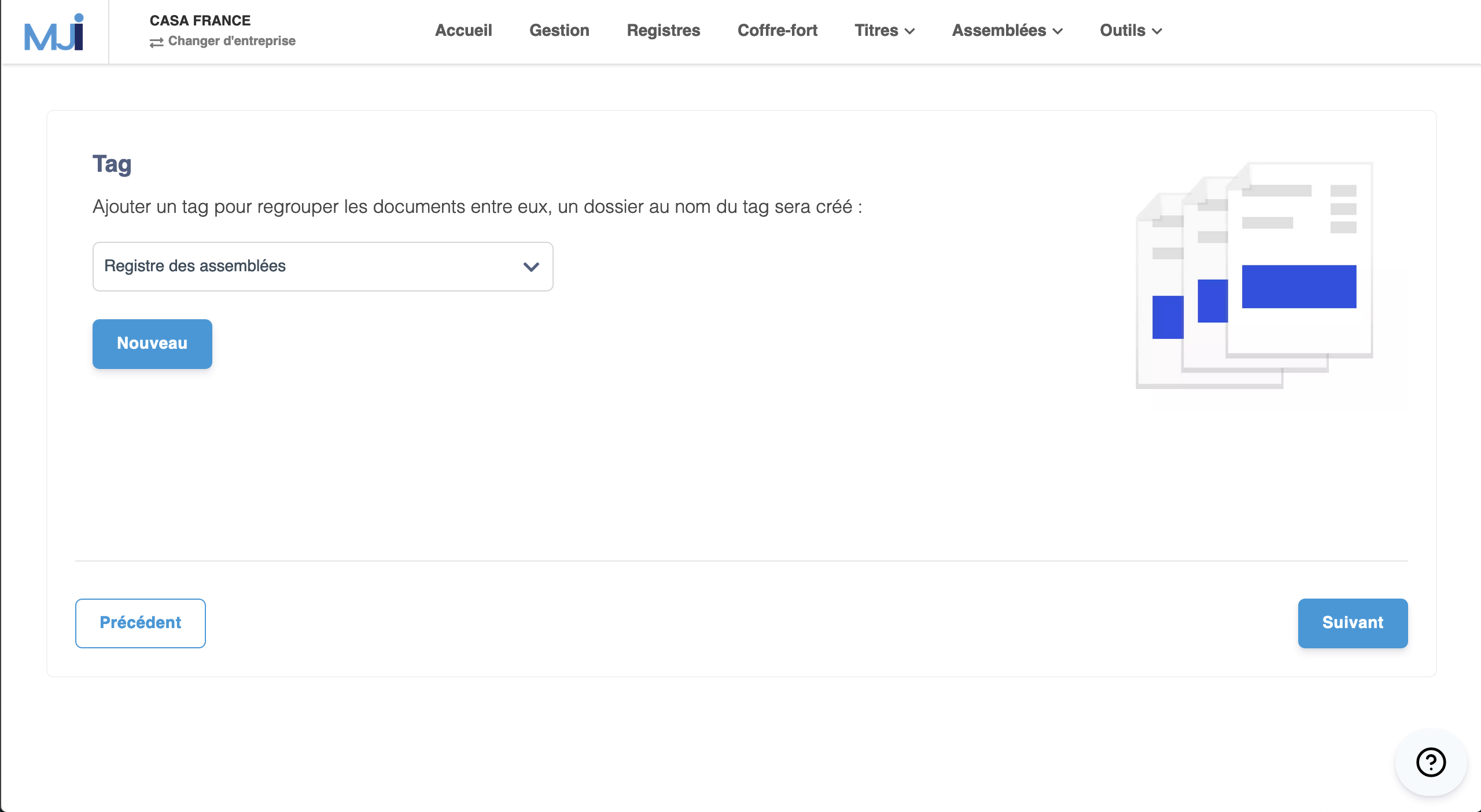Illustration guide d’utilisation solution MonJuridique.infogreffe