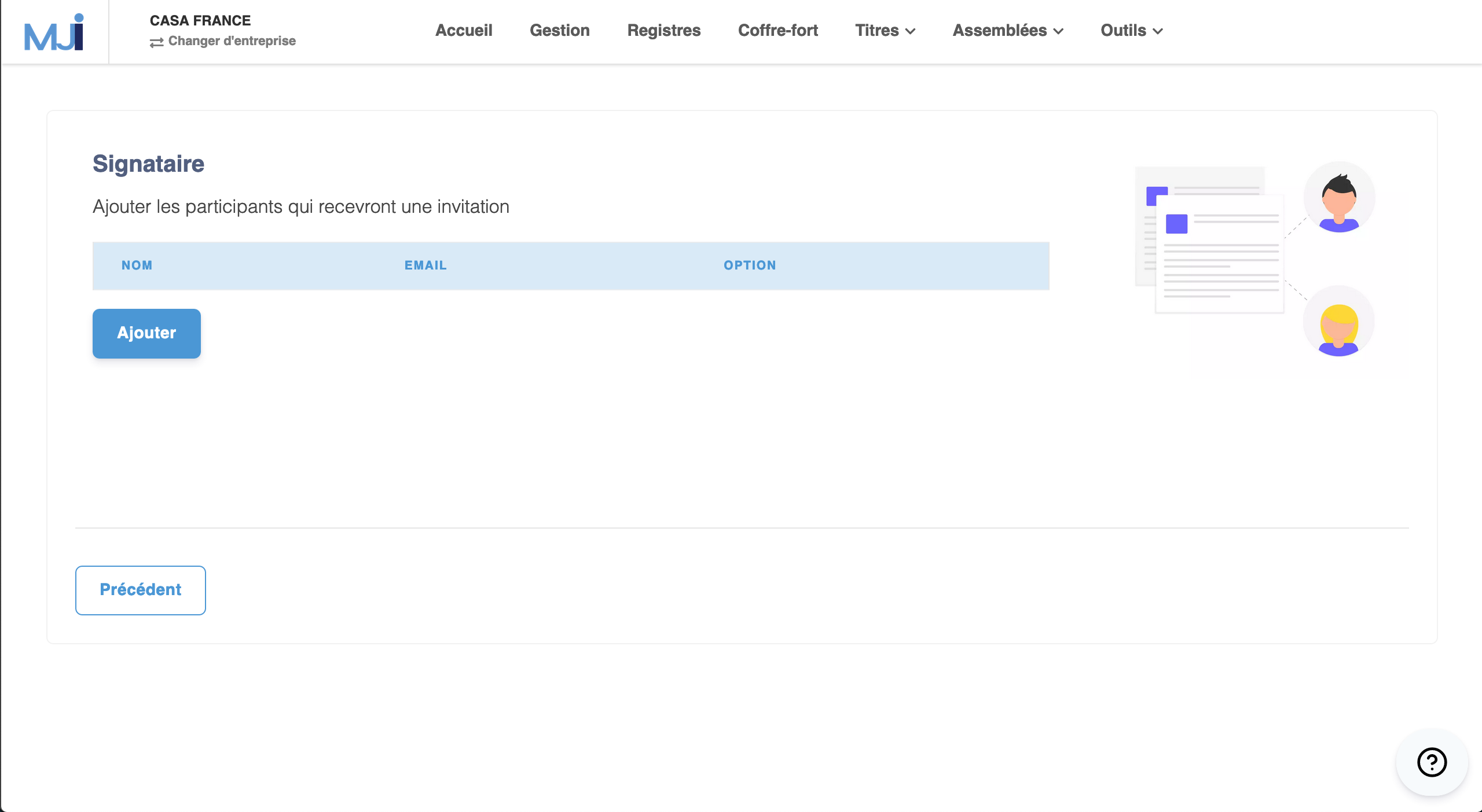 Illustration guide d’utilisation solution MonJuridique.infogreffe