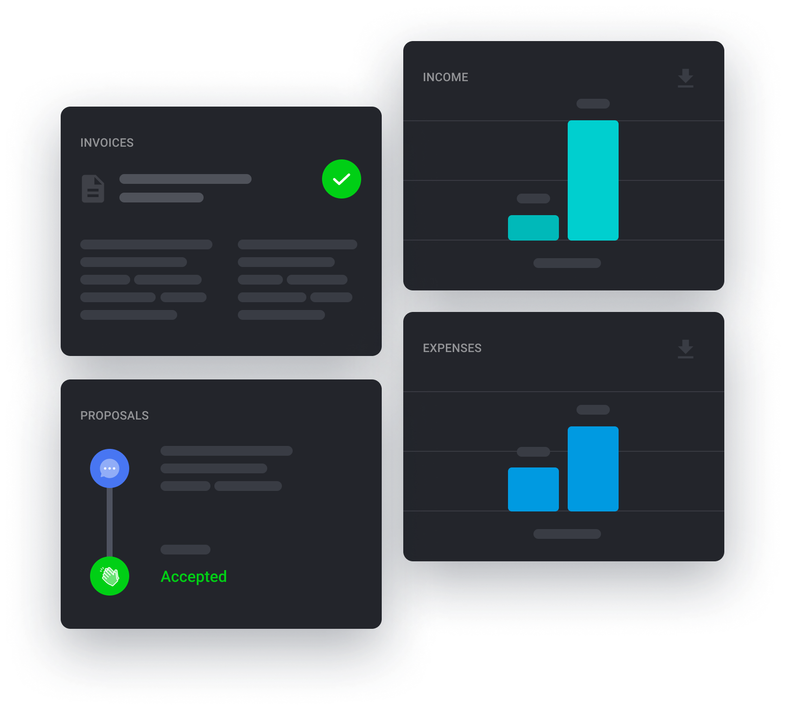 incard app screen showing bank account integration with accounting software including Xero, Quickbooks and Freshbooks