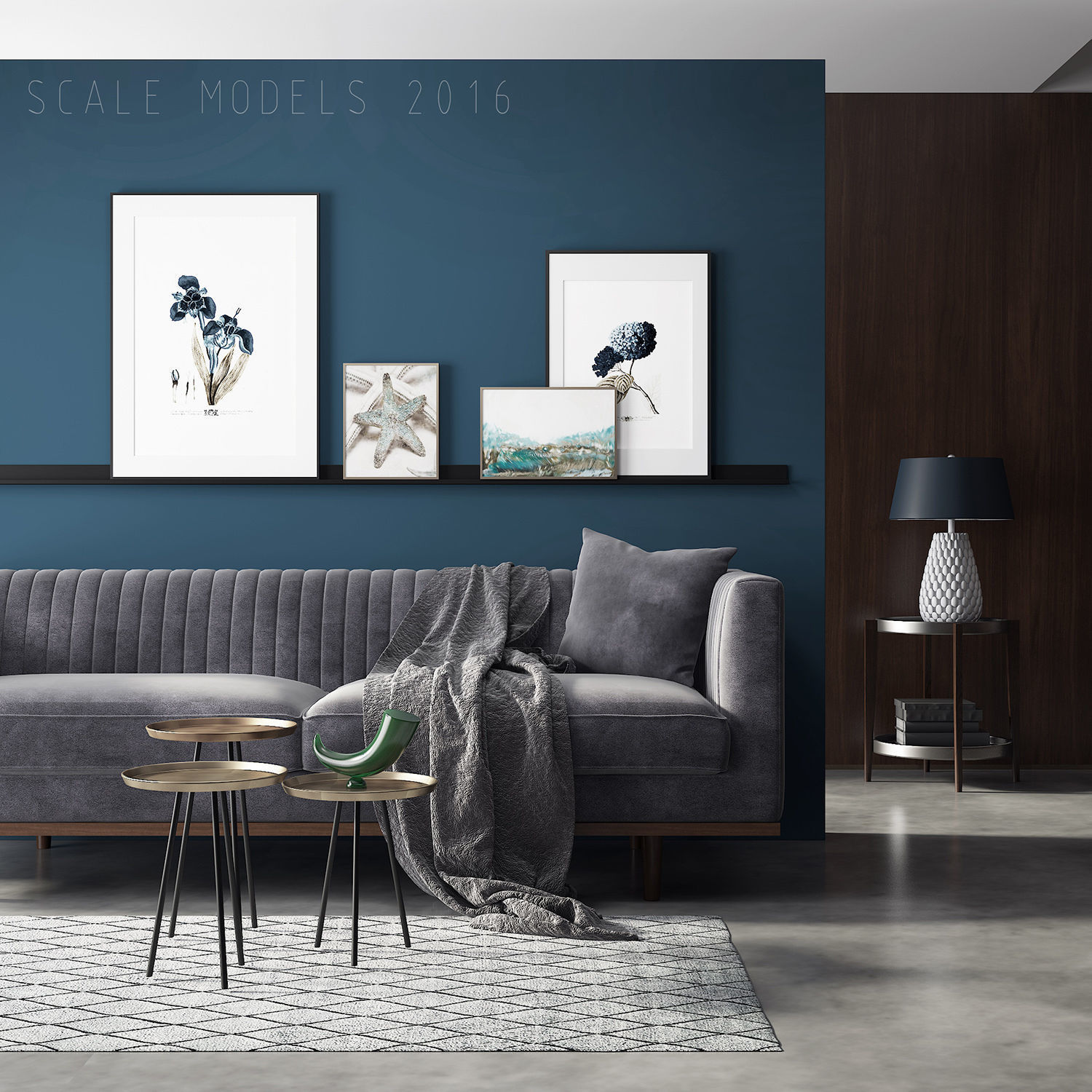 Dark Blue Living Room