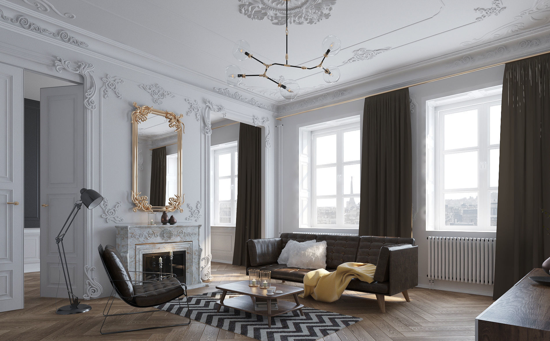 Paris Mid-Century Living room