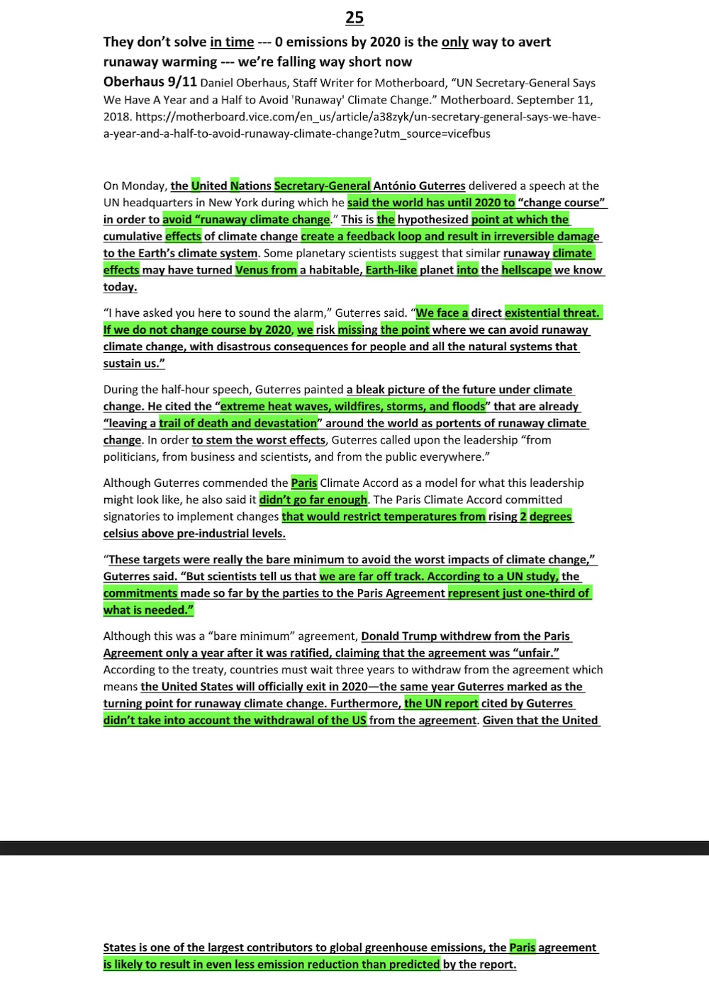 A newsletter example card for Lincoln-Douglas