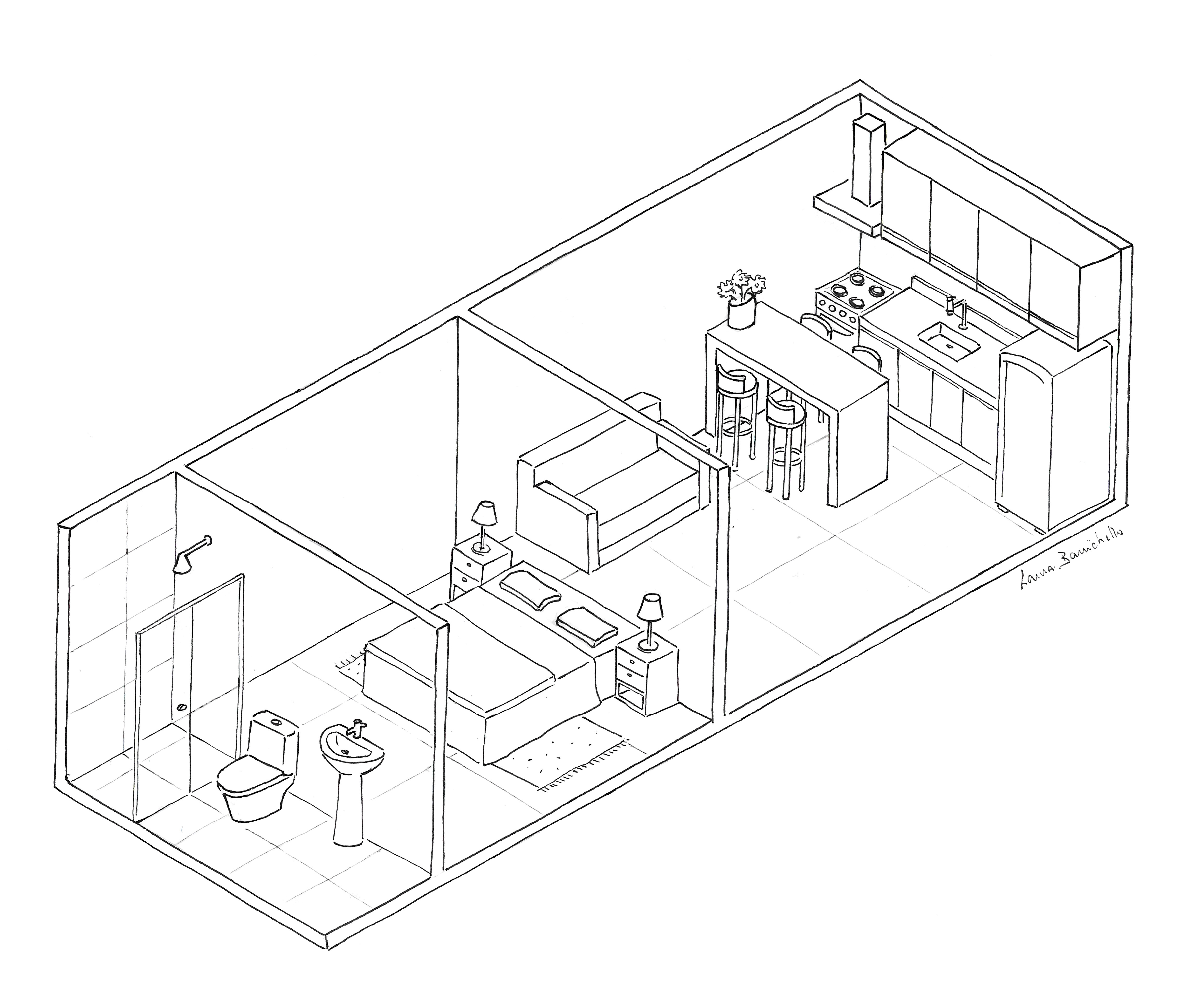 apartamento tipo estúdio ou kitnet