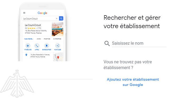 phone with google my business file open
