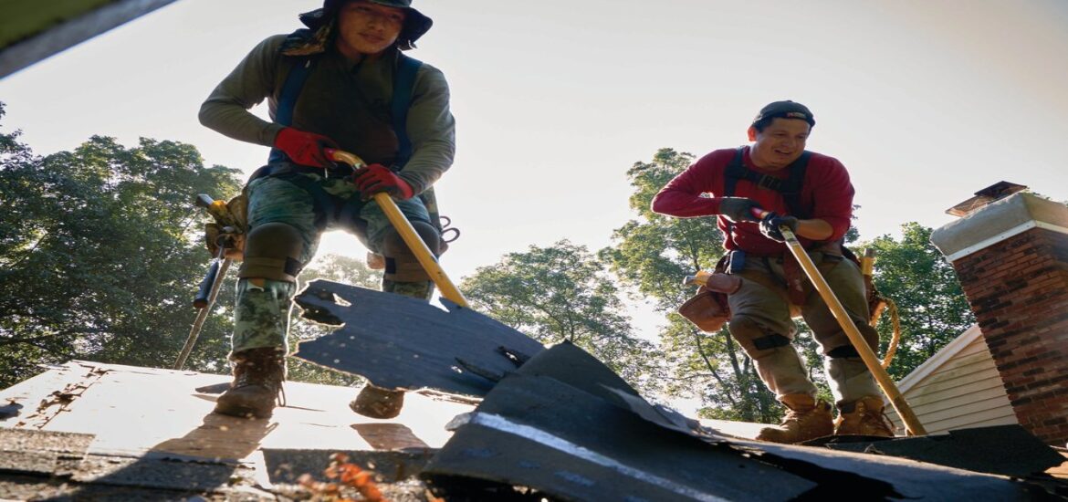 Recycled asphalt shingles create a new rooftop view