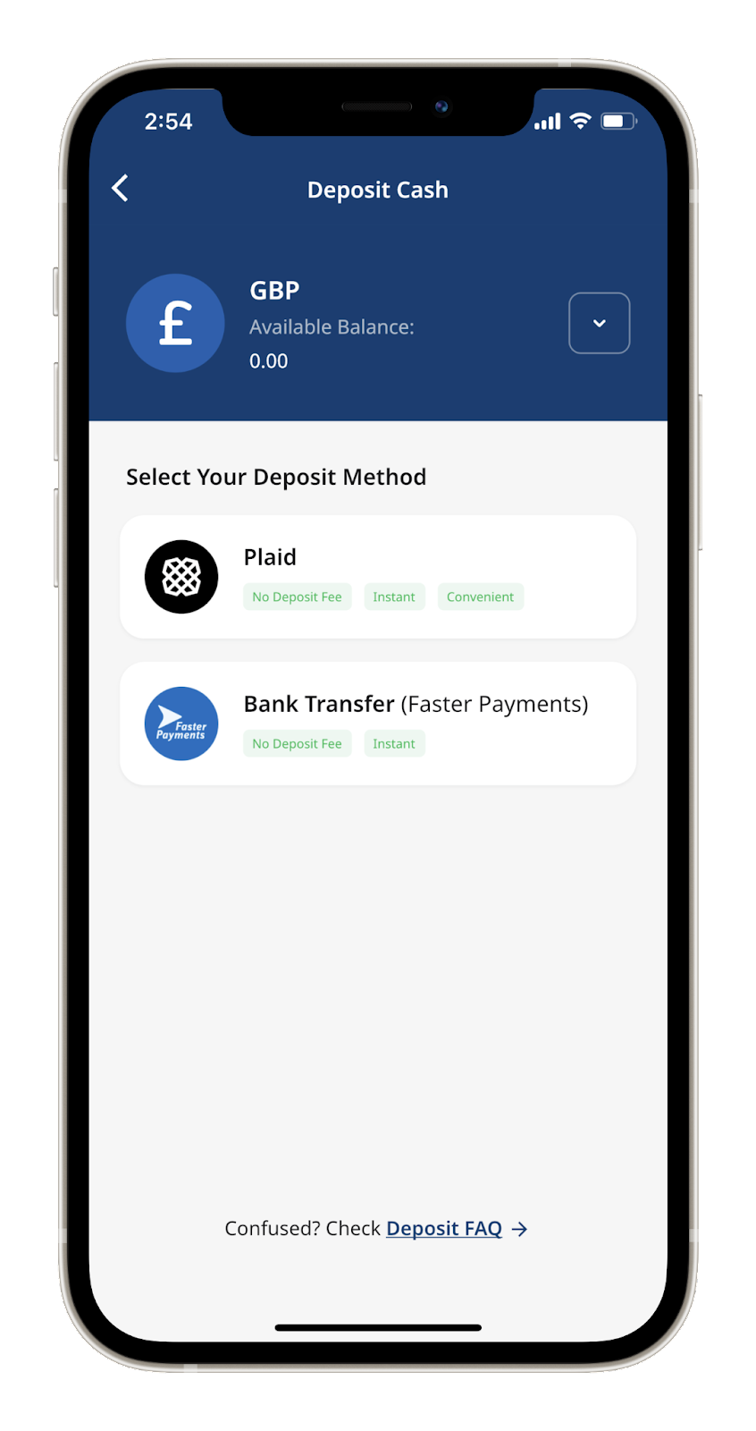 Buy crypto with GBP through bank transfer with FPS