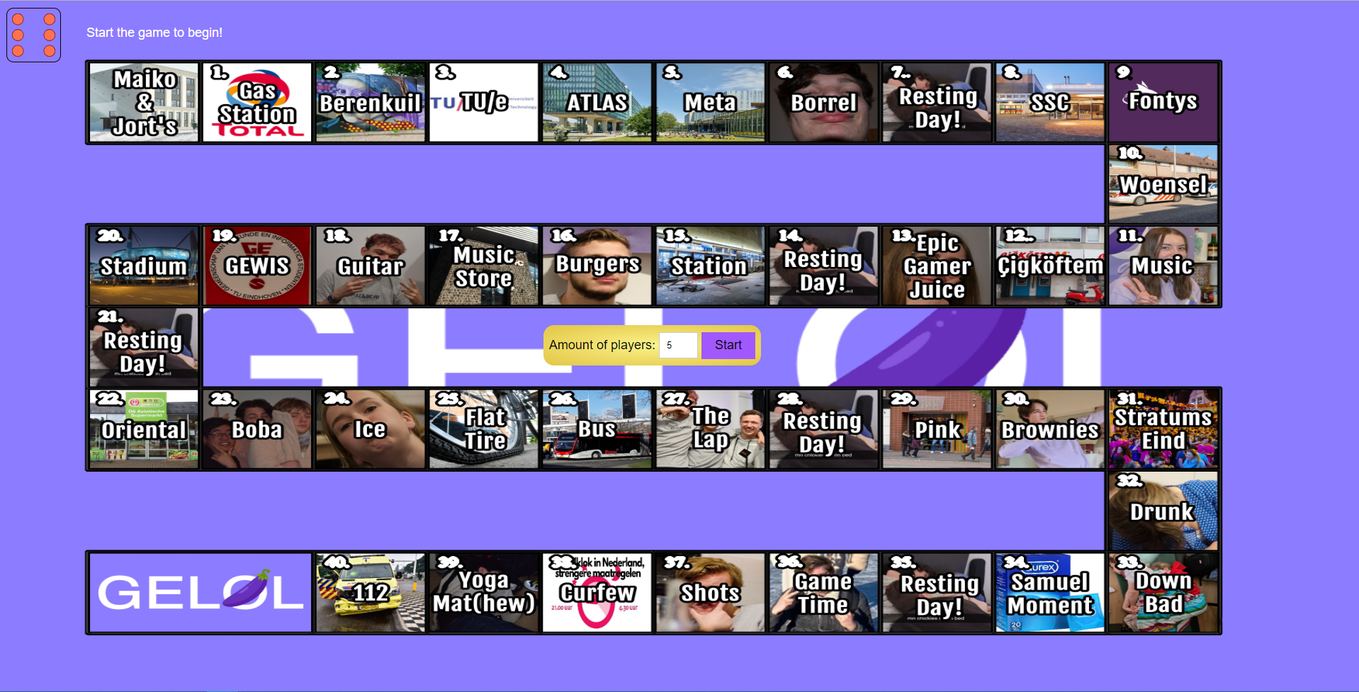 A picture of the GELOL game