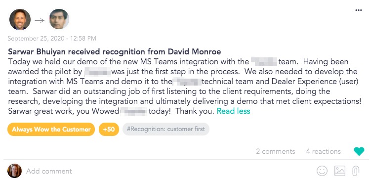 recognition 2