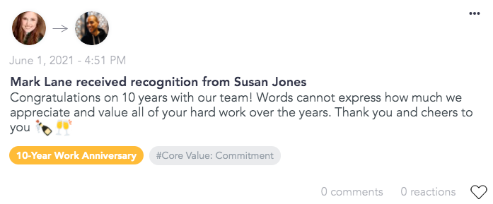 Using Cooleaf's corporate gifting software to send anniversary awards to team members