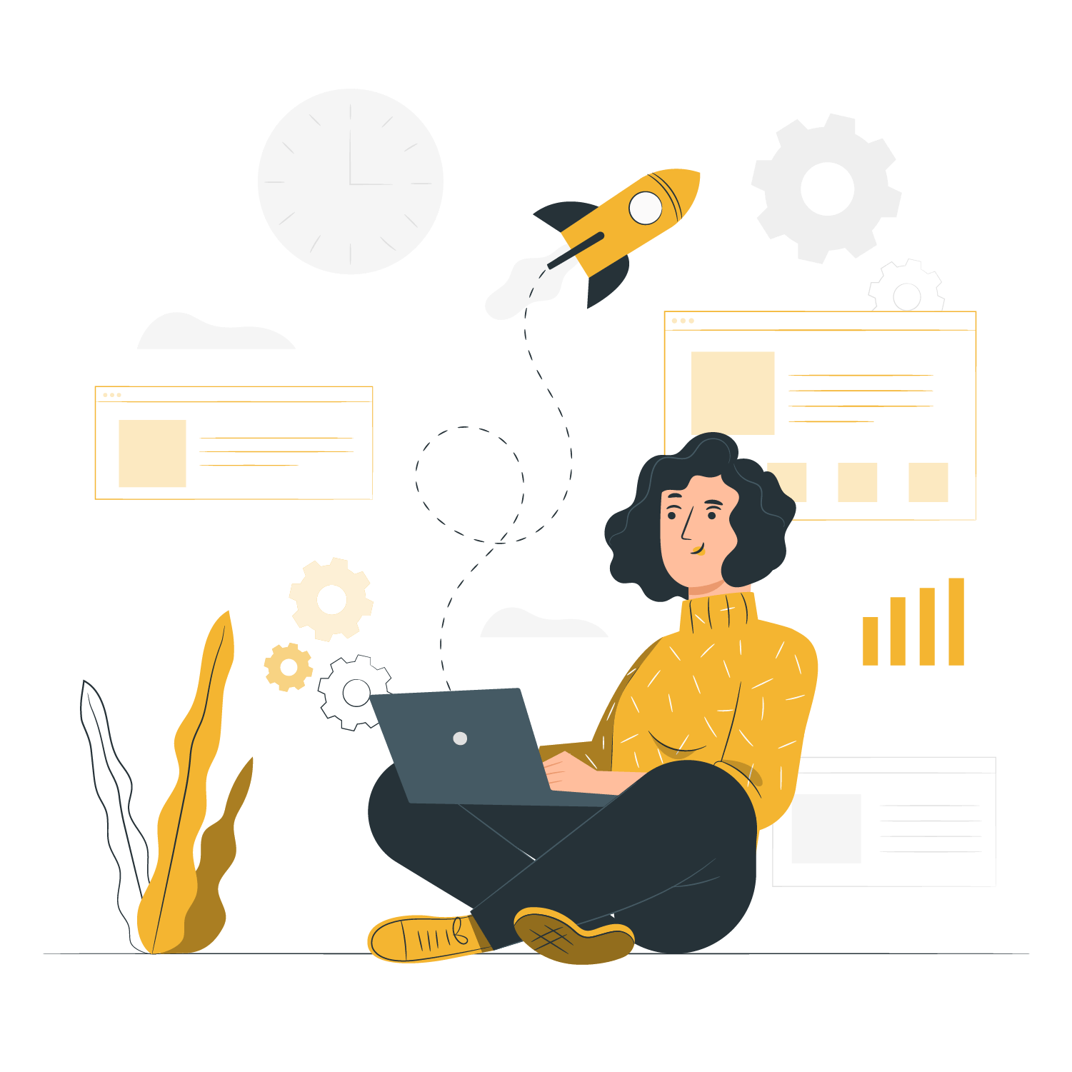 illustratie van tech werkster