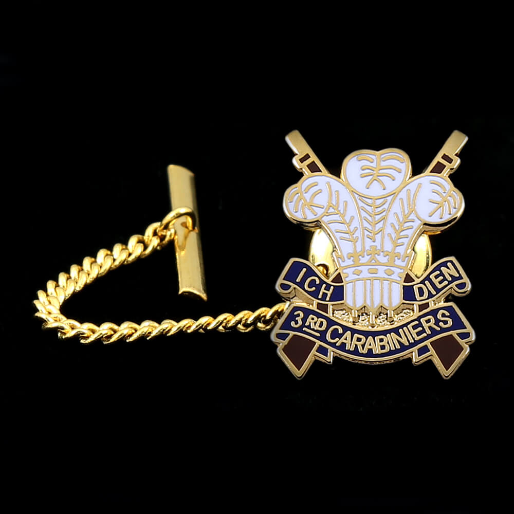 3rd Carabiniers Tie Tack and chain The Royal Scots Dragoon Guards