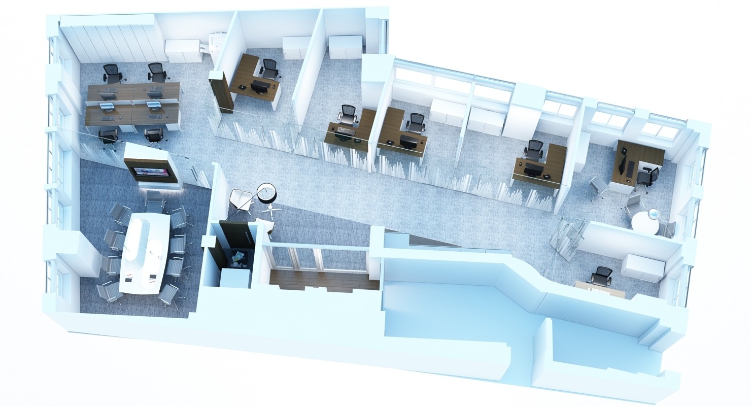 3D rendering top view