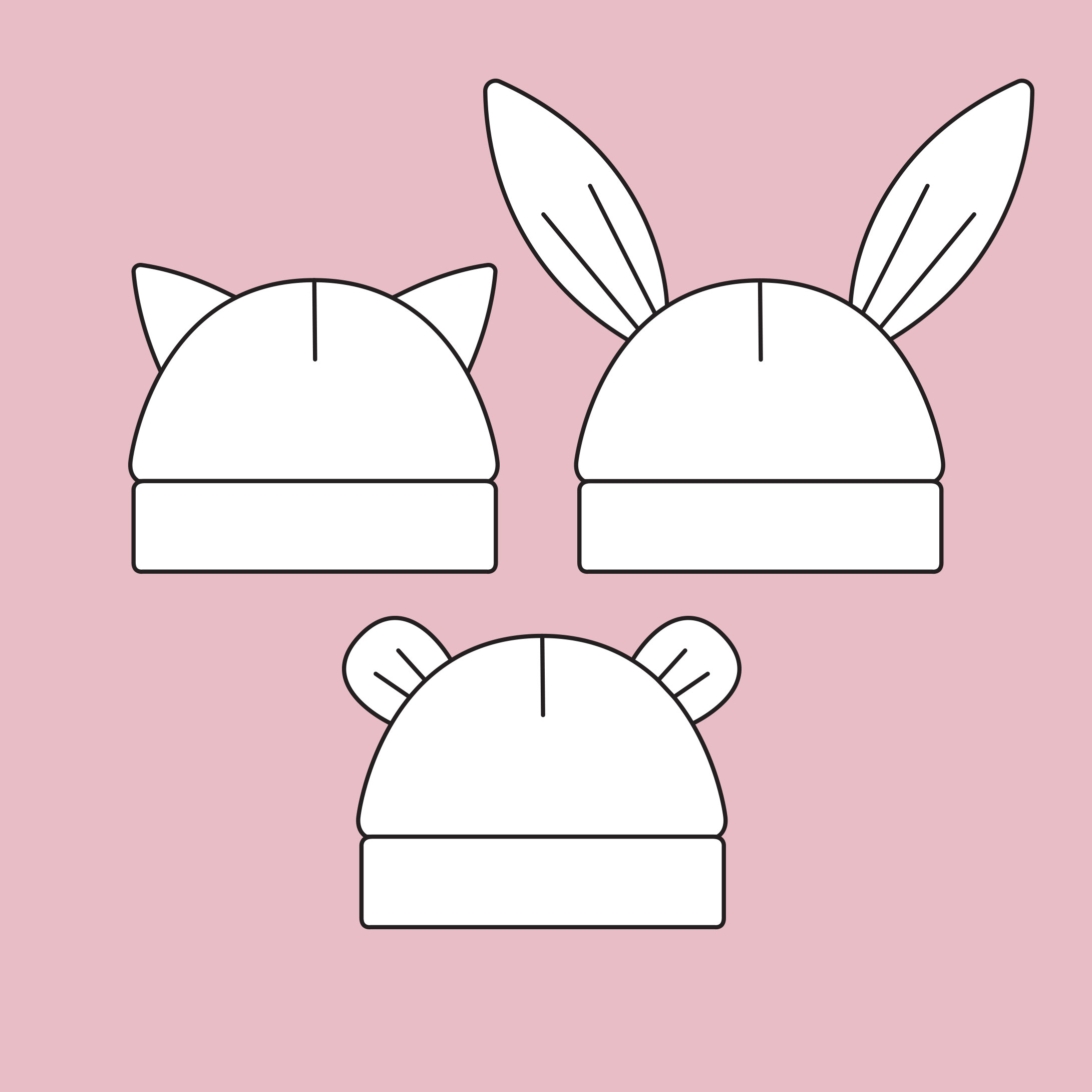 Animal Ear Beanie Baby & Toddler Otter Patterns