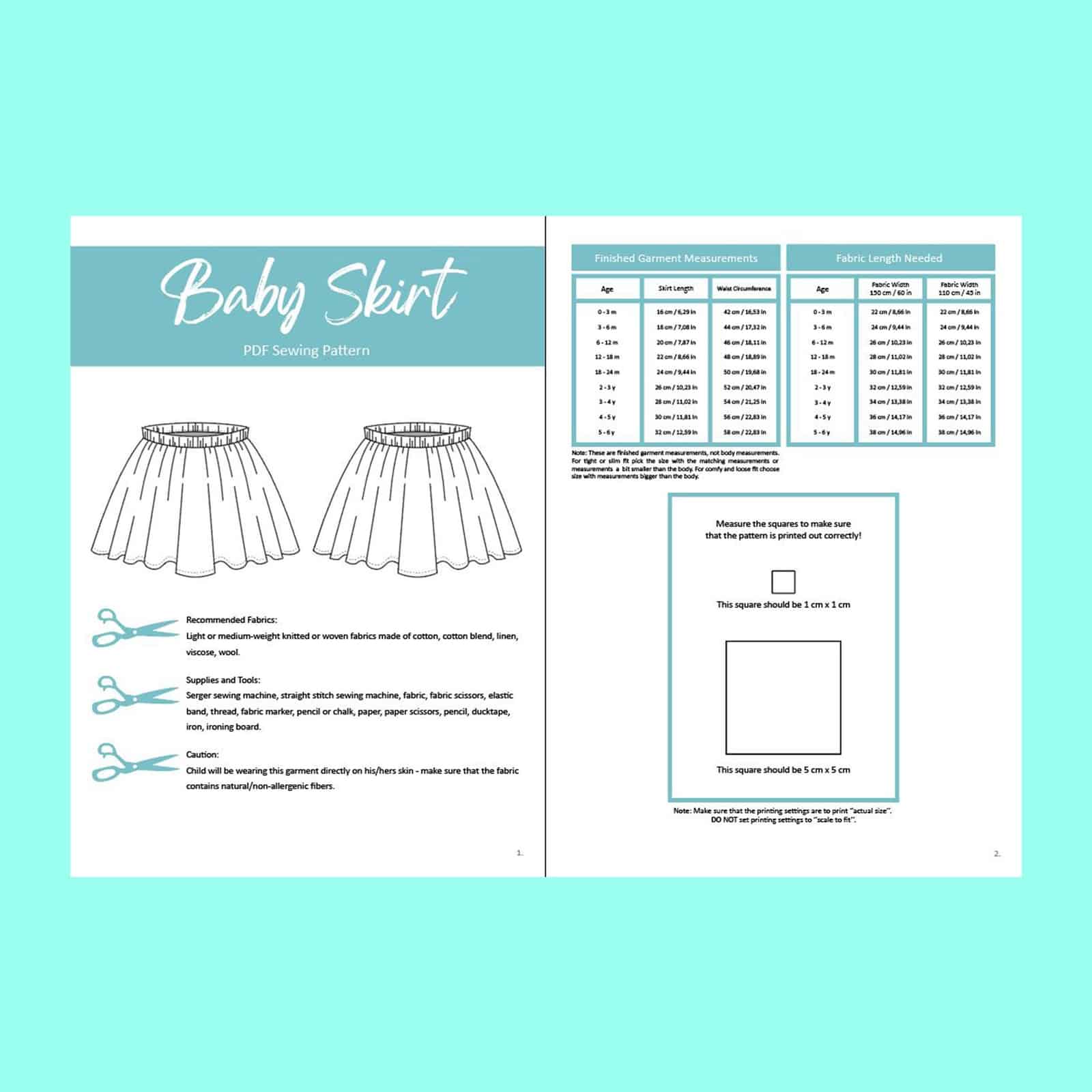 Skirt Baby & Toddler Otter Patterns