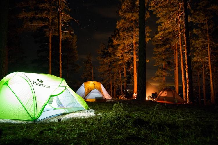 Campground at night