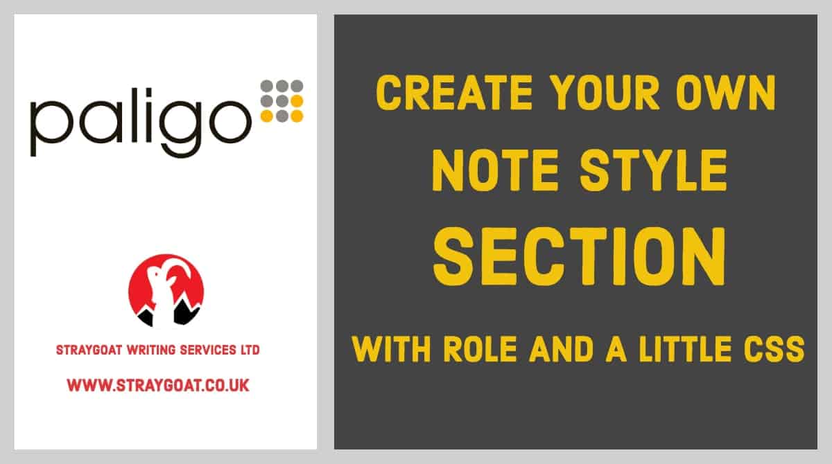Paligo - create your own note style section