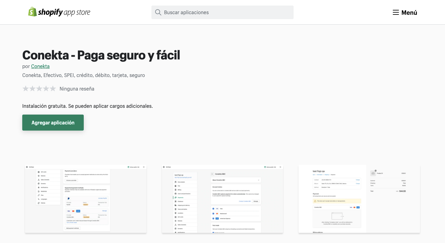 Debemos dar clic en el botón verde para agregar la aplicación a nuestra tienda Shopify