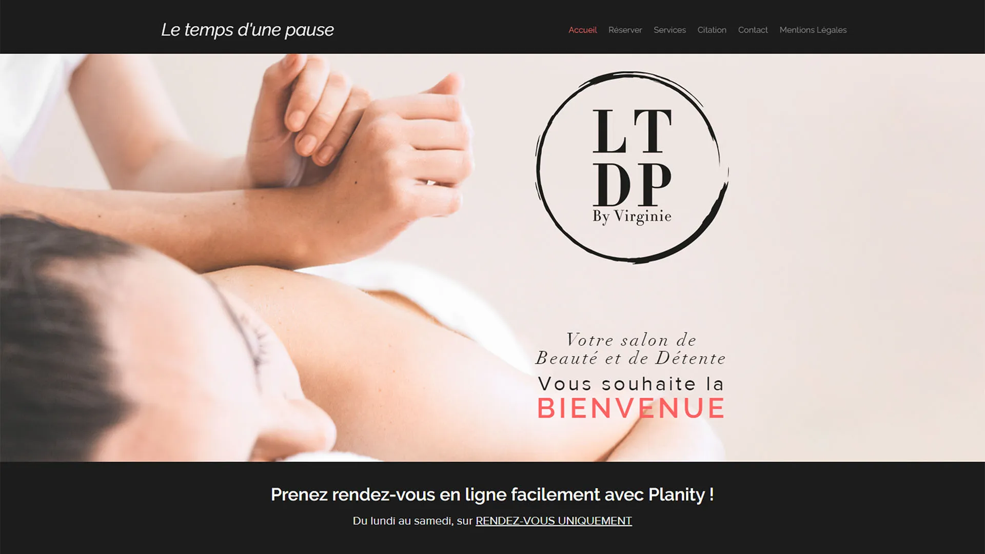 Screenshot du haut du site web de LTDP