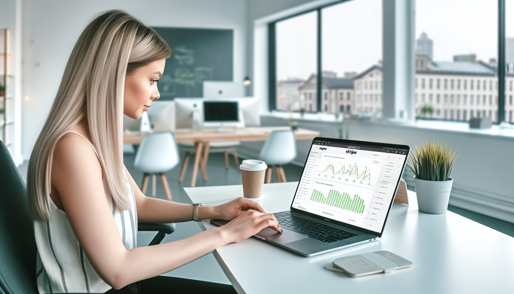 Photo of a person using the Stripe Connect Dashboard for financial operations