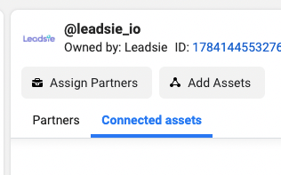 Go to Connected Assets in Business Manager