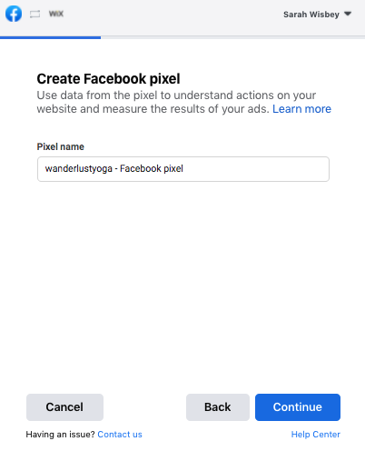 Facebook Pixel - Wix platforma