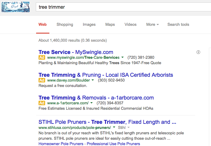 Public relations, Boulder PR, Paid Search Results