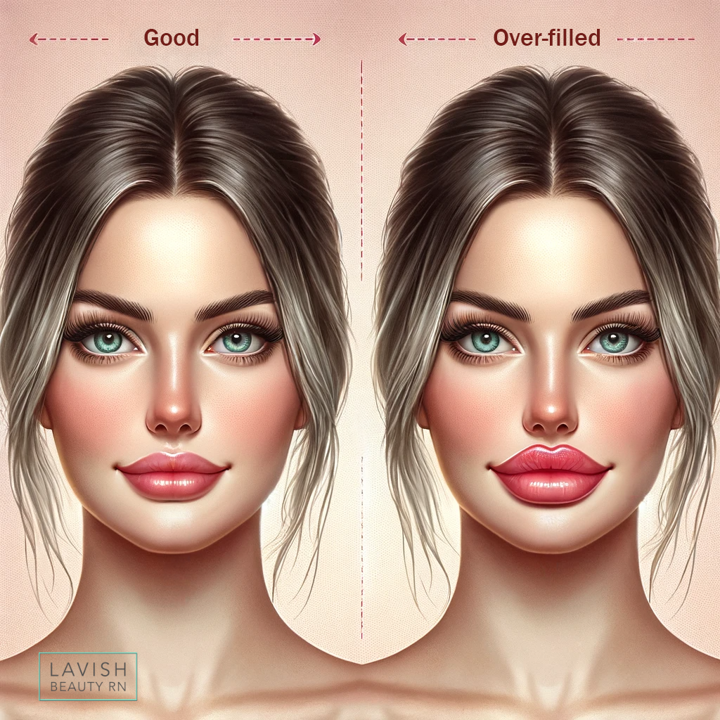 Normal vs over filled duck lips