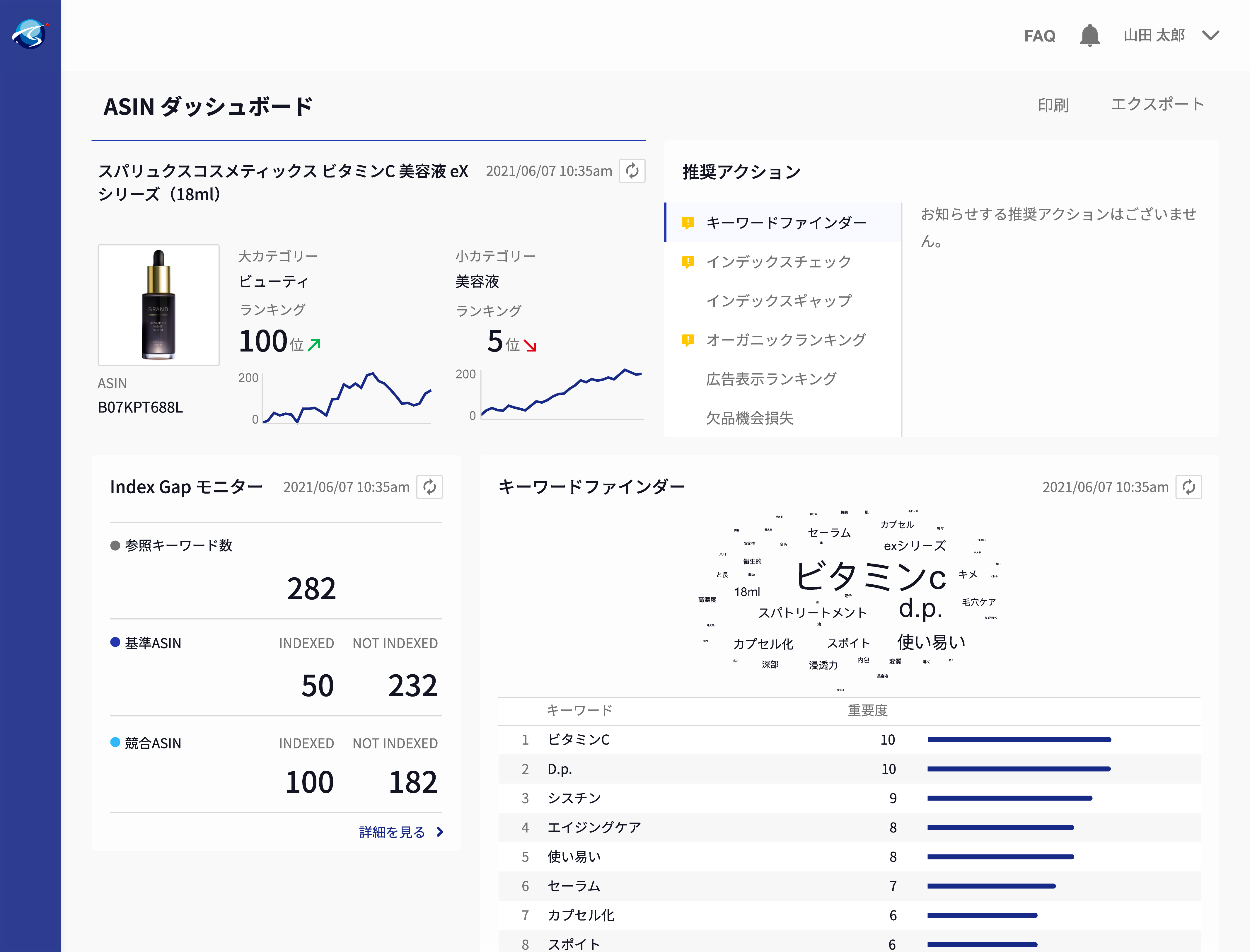 ASINダッシュボード