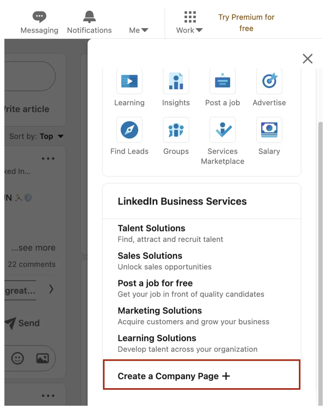 linkedin company page