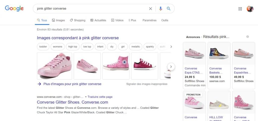 Pink Glitter Converse Results
