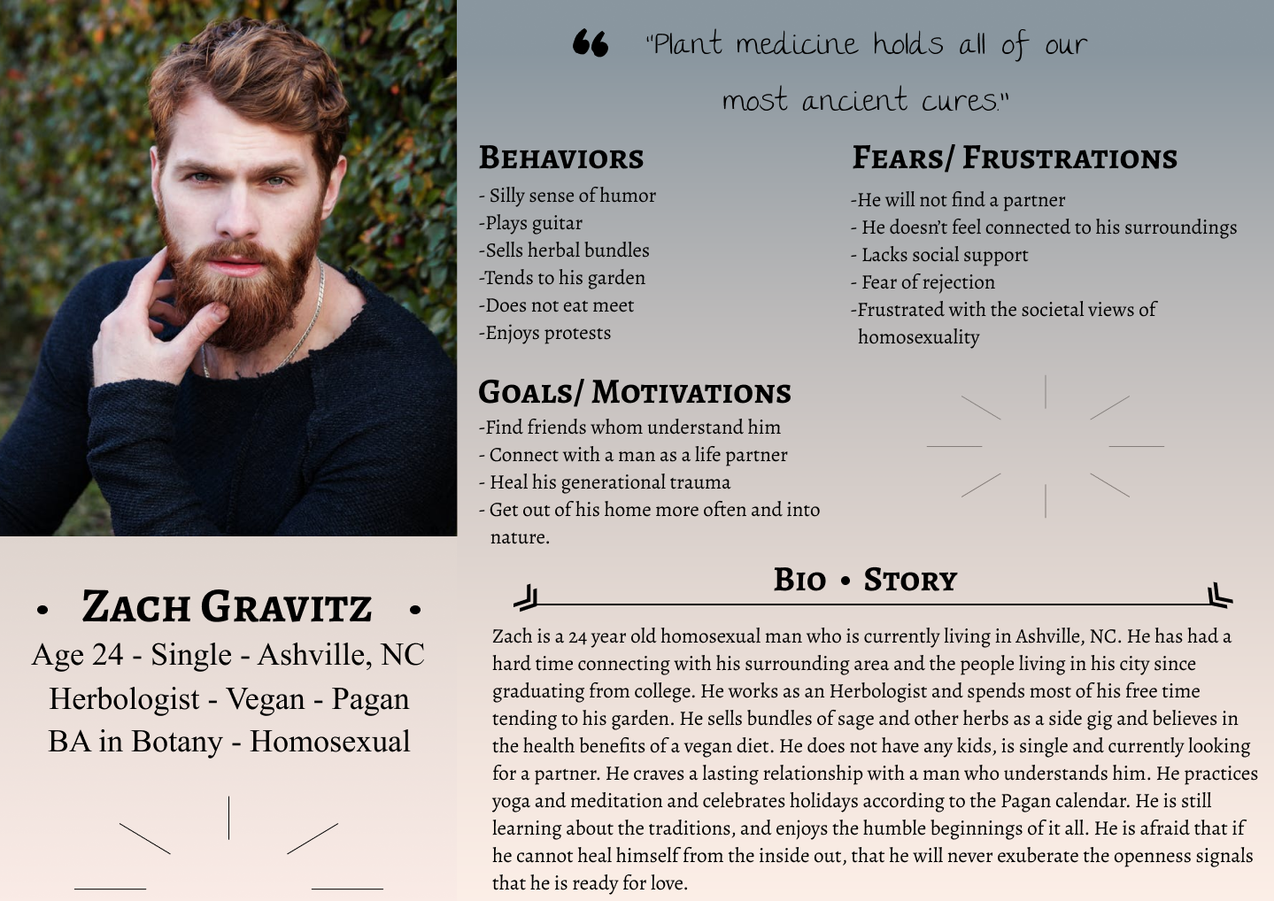 Good looking man with red hair picture on persona chart.