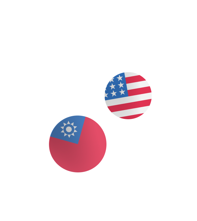 台灣和美國國旗