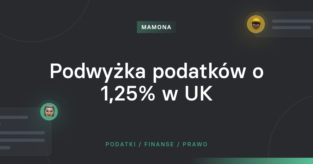 Podwyżka podatków o 1,25% w Wielkiej Brytanii