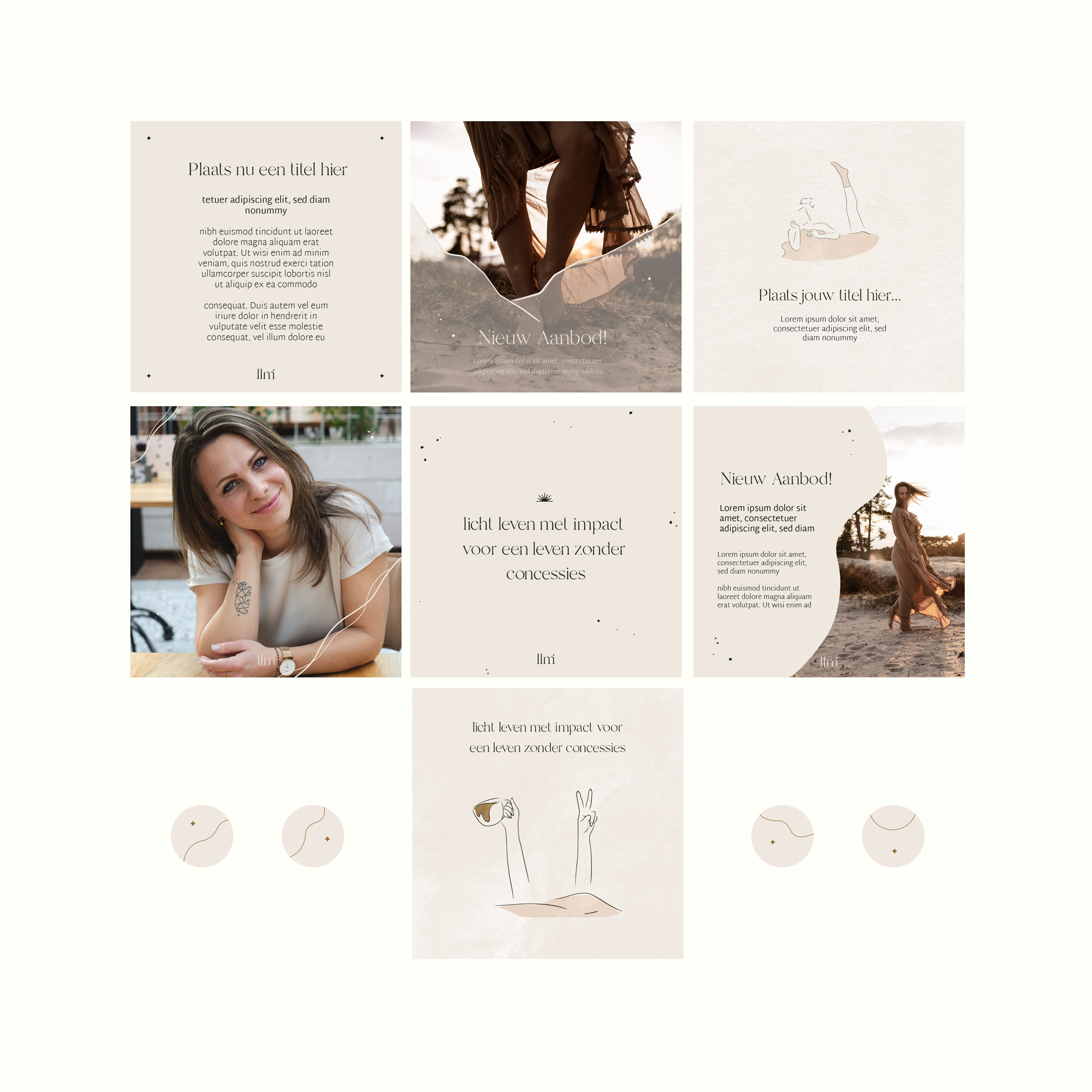 Social media post templates voor licht leven met impact