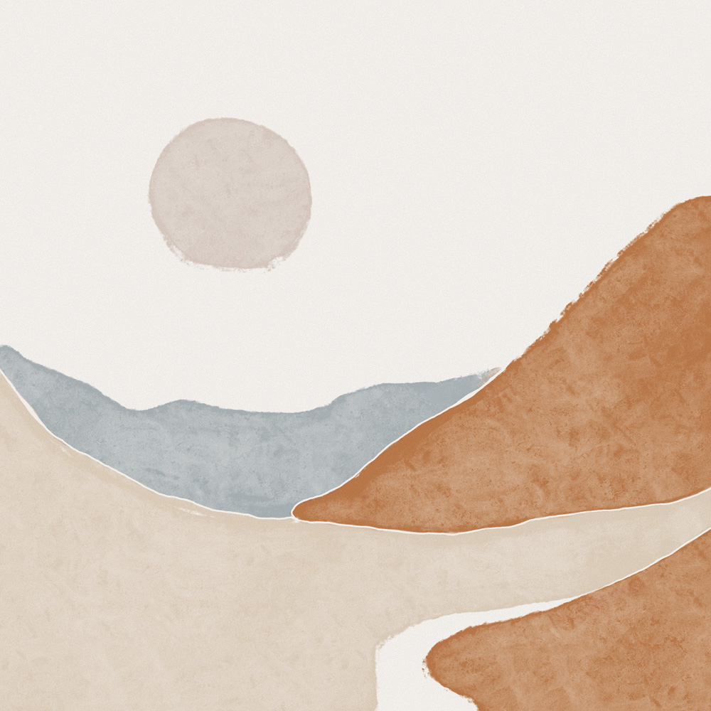 Illustratie van een bergen landschap voor letters & folklore