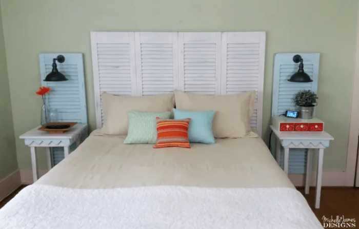 Window shutters headboard alternative