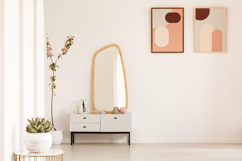 Off-white room with minimalist decor