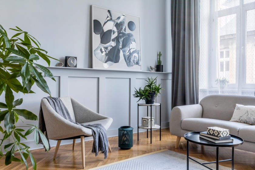 Monochromatic gray room