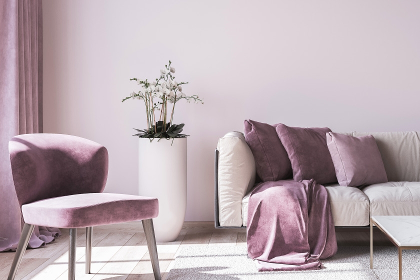 Lavender purple living room