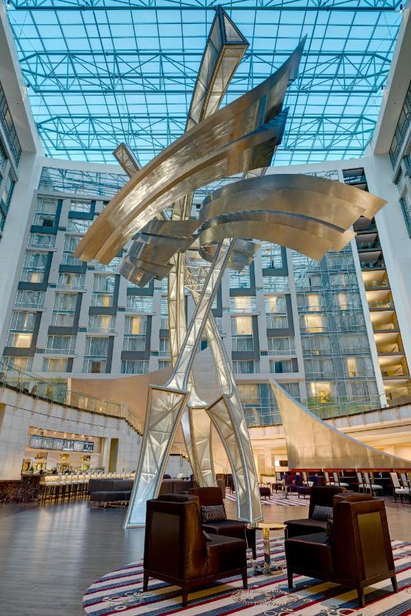 An interior view of the Marriott Marquis hotel.