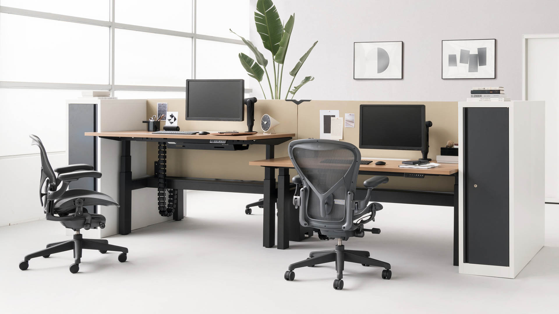 home office with herman miller chair