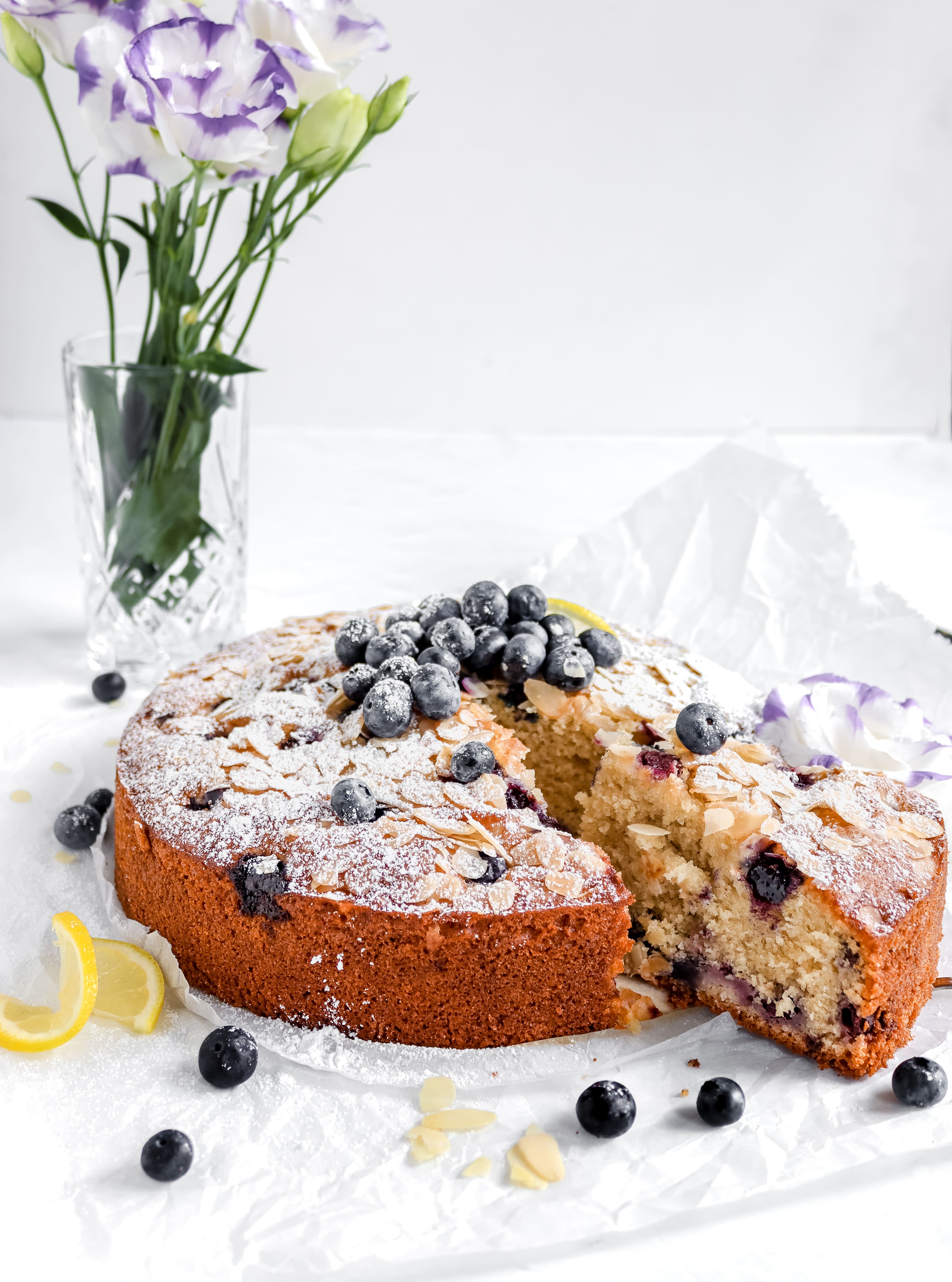 Fluffy Blueberry Lemon Snack Cake