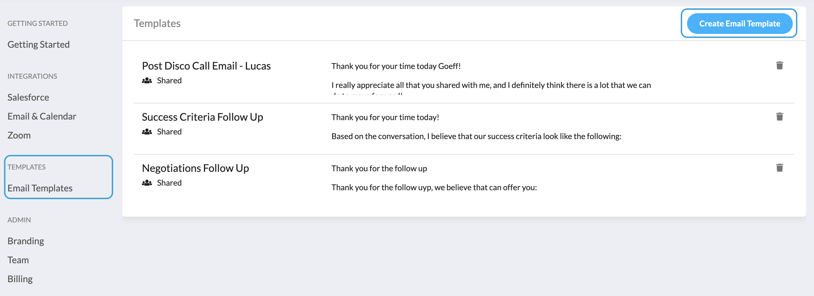settings email templates