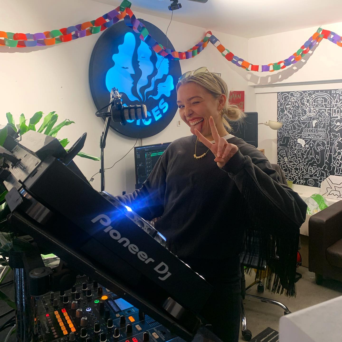 The Voices Radio studio