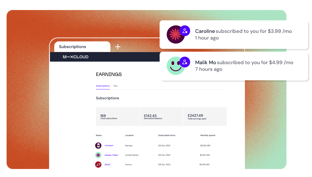 Mixcloud's Channel Subscriptions portal