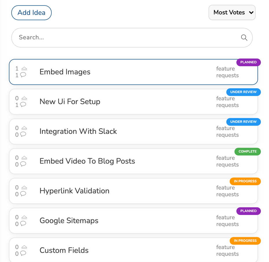Upvote Downvote Features Tool | IdeaPlan